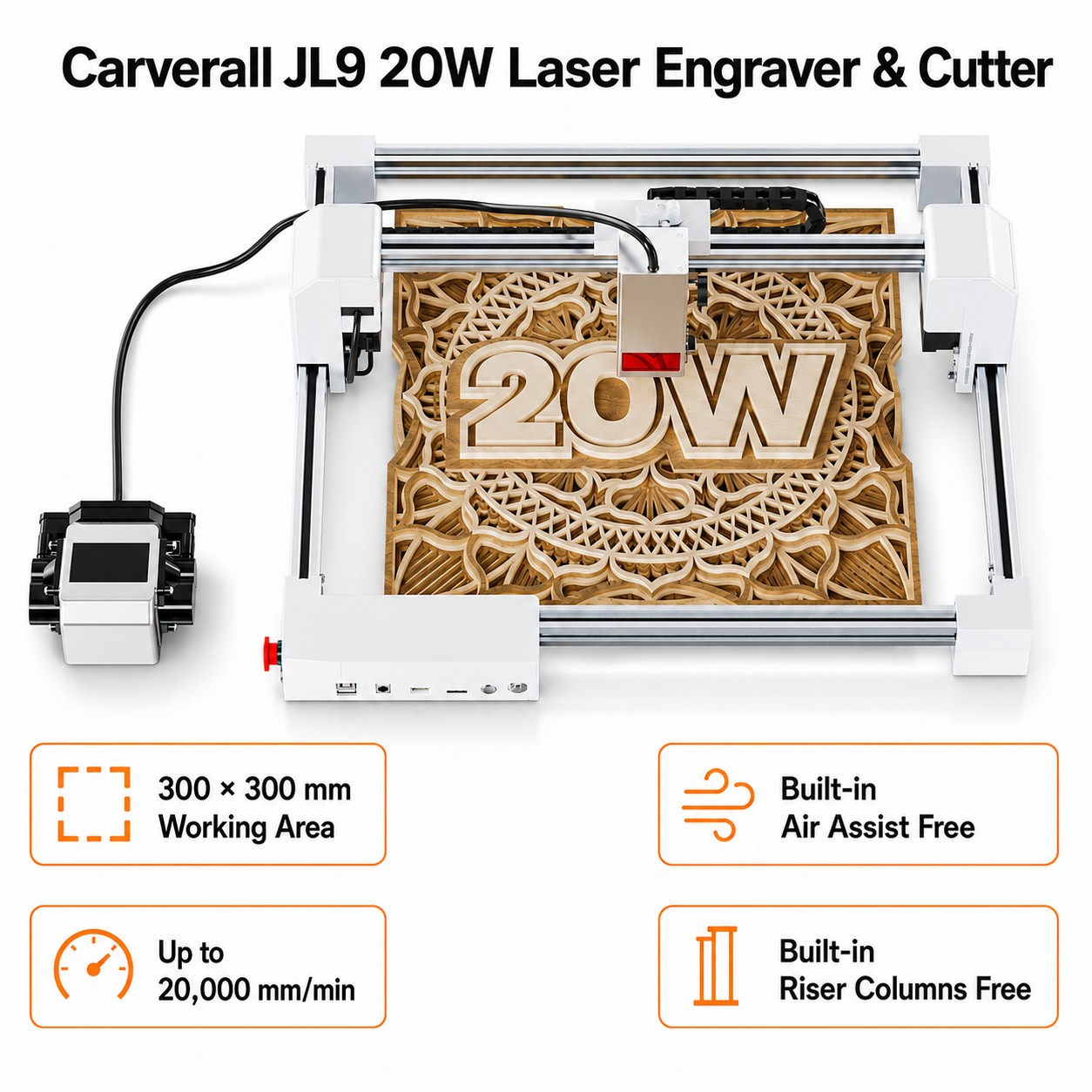 Acrylic Cutting Machine - آلة النقش والقطع بالليزر كارفيرال JL9