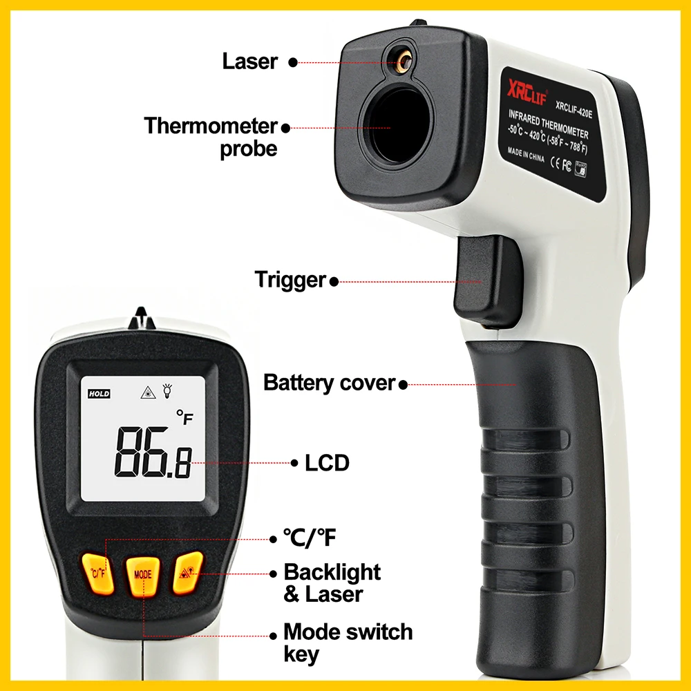 XRCLIF ميزان الحرارة بالأشعة ت - مراجعة Industrial Infrared Laser وسعره