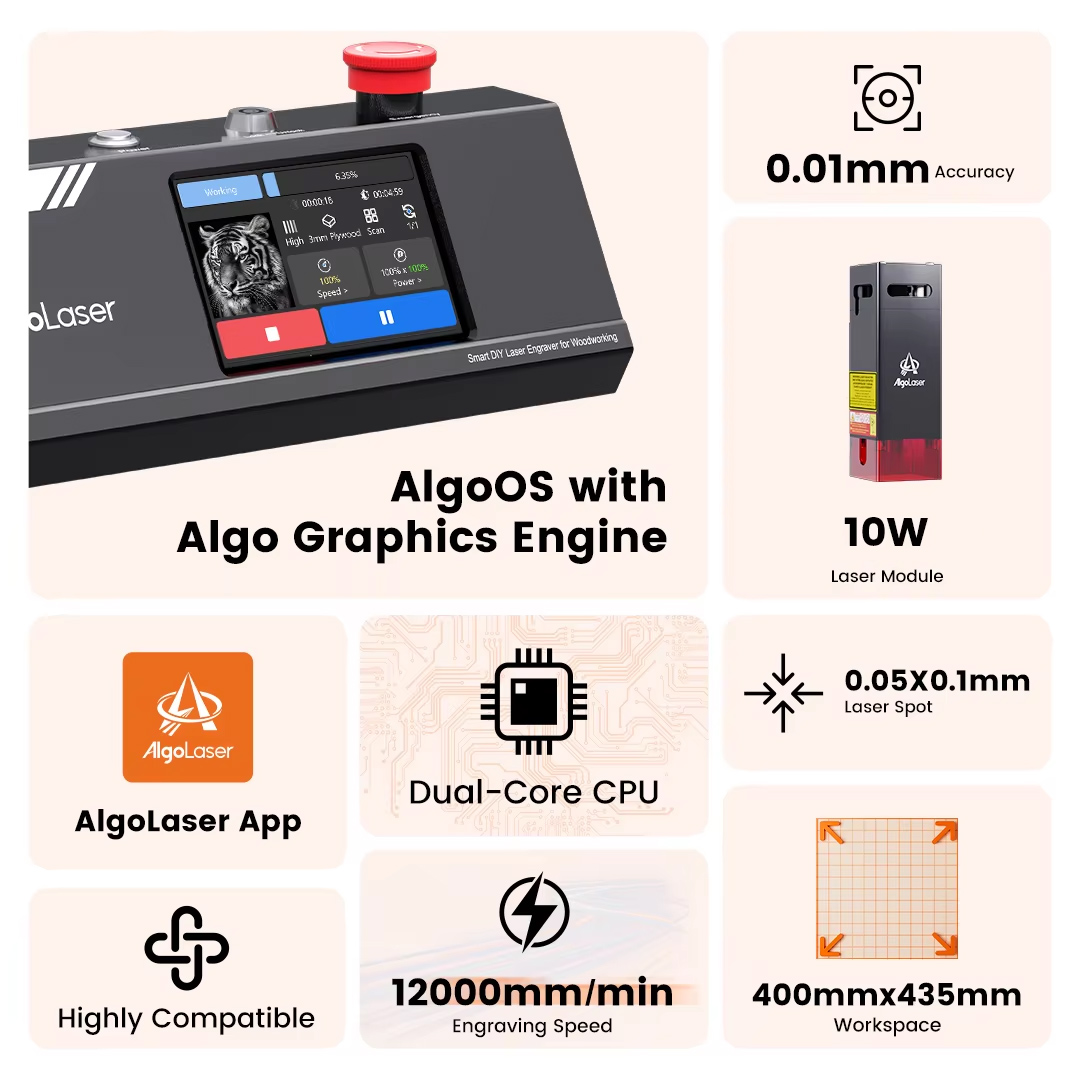 Algolaser لتقوم بها بنفسك الجد - مراجعة Industrial Laser Engraver For Metal وسعره