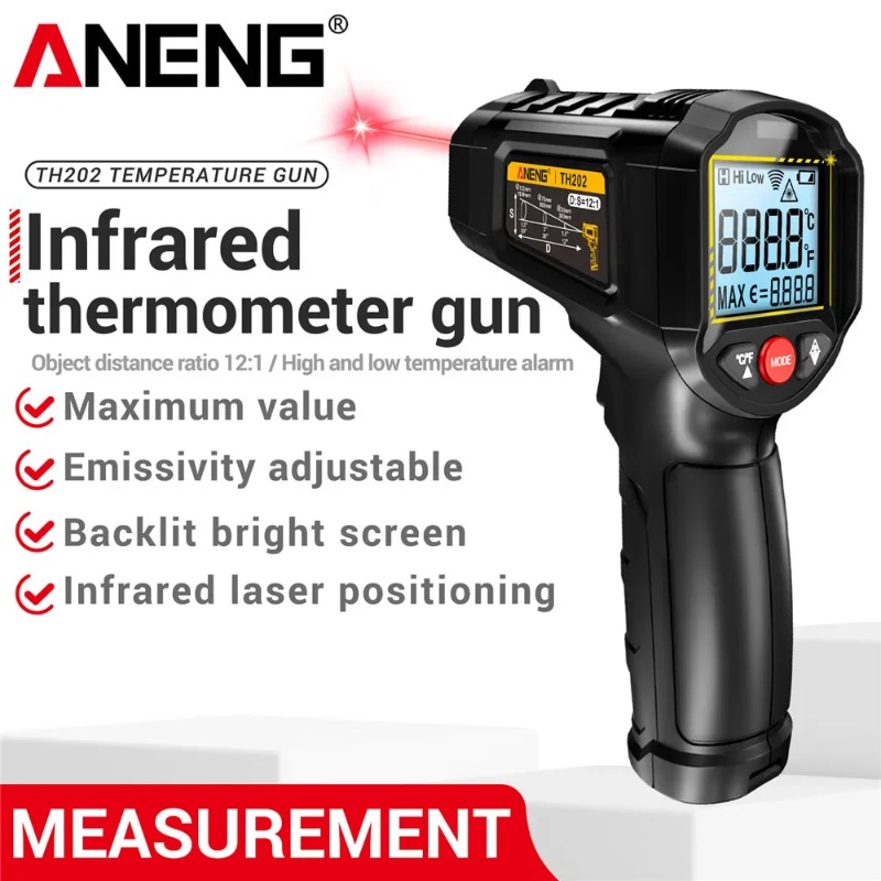 ANENG TH202 موازين الحرارة الص - مراجعة Industrial Infrared Laser وسعره